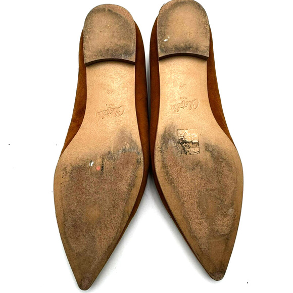 CHATELLES PARIS Womens 10 Tan Brown Isidore Camel Suede Slip On Flat Shoes Puff - Picture 6 of 7